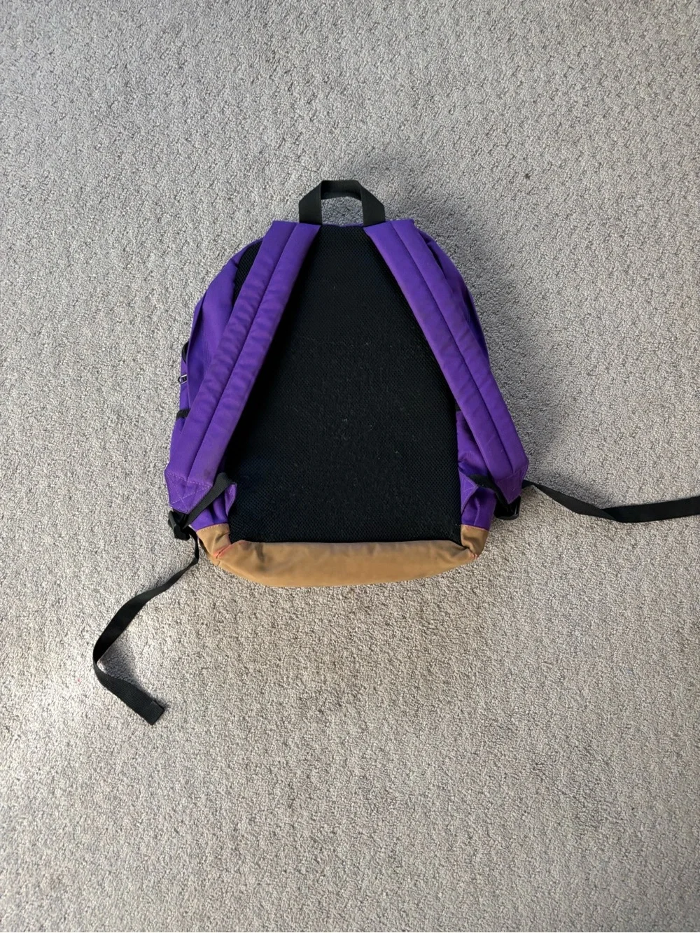 Purple and Tan Canvas Backpack golf want